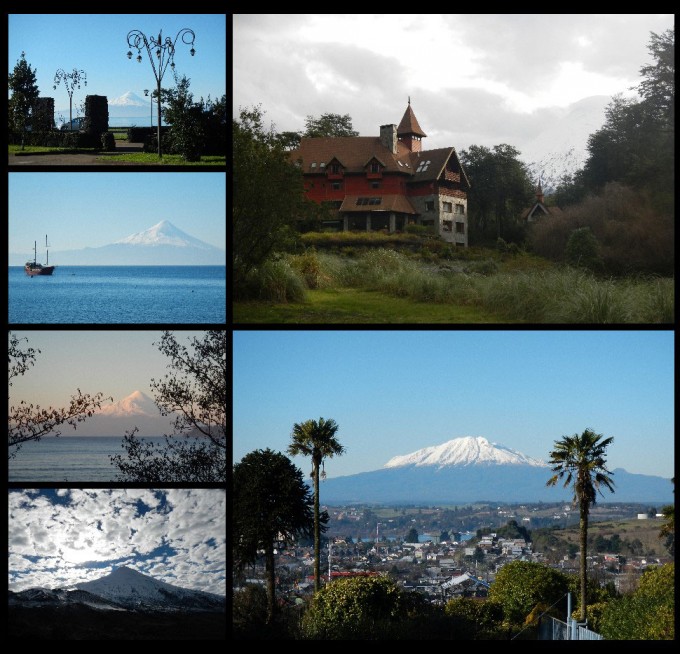 Scenes around Puerto Varas. Volcano Orsono is the cone looking one and Volcano and Volcano Calbuco is the mountain looking one.